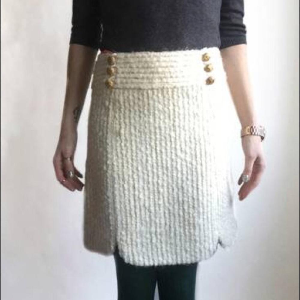 Milly Designer Wool Skirt size 8 Shimmer Mohair